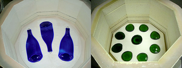 glass is fired in a kiln to flatten